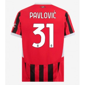 AC Milan Strahinja Pavlovic #31 Domácí Dres 2024-25 Krátký Rukáv